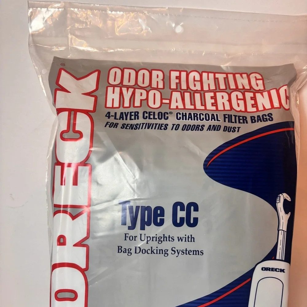 Oreck Type CC Hypo-Allergenic Charcoal Vacuum Bags CCPK8 8 Pack Bag Dock